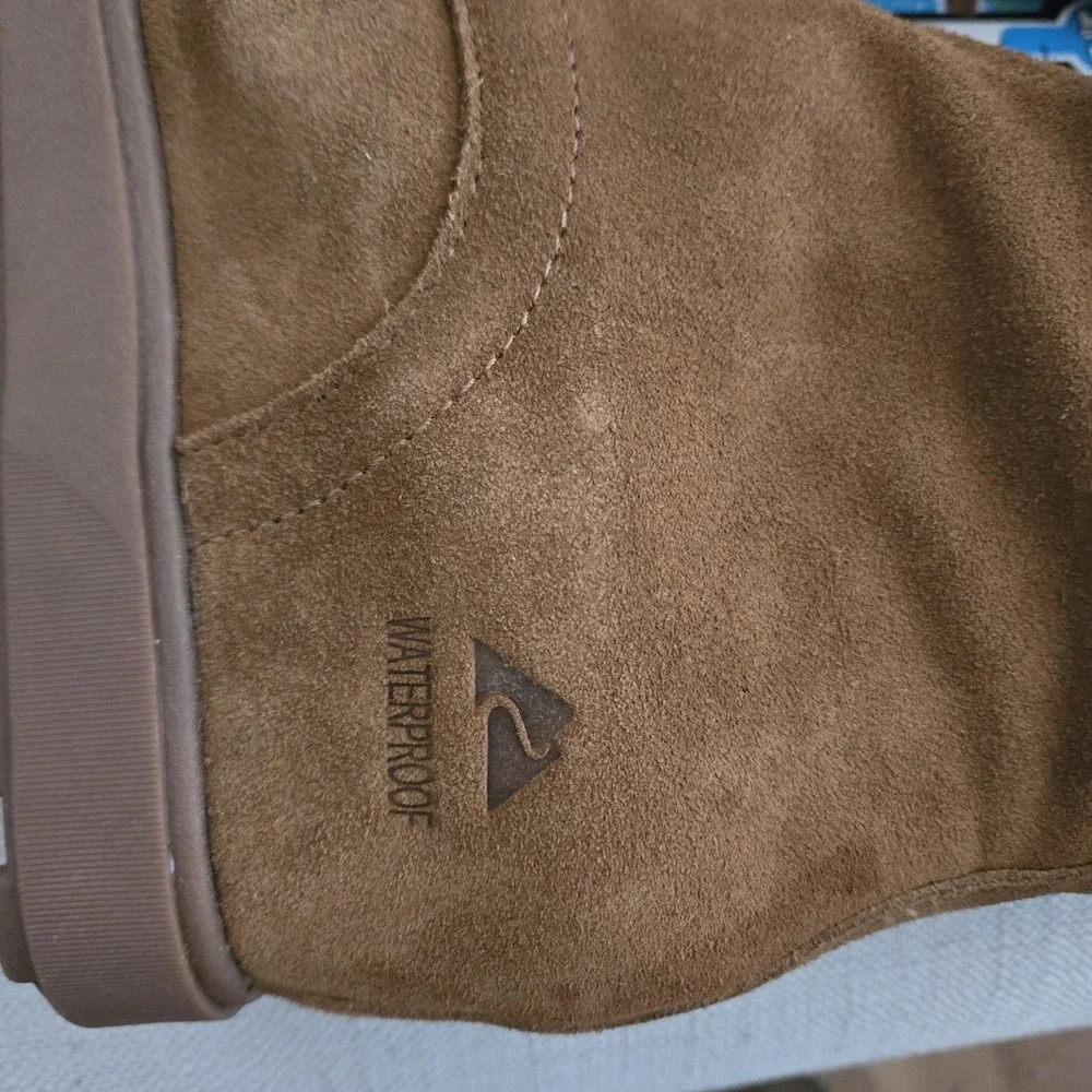 Ozark Trail Women's Wedge Waterproof Boots Sz 9 Faux Fur Cuff Front‎ Zipper Boho